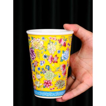 景德鎮陶瓷琺瑯彩可樂杯啤酒杯馬克杯宮廷風下午紅茶杯子水杯家用