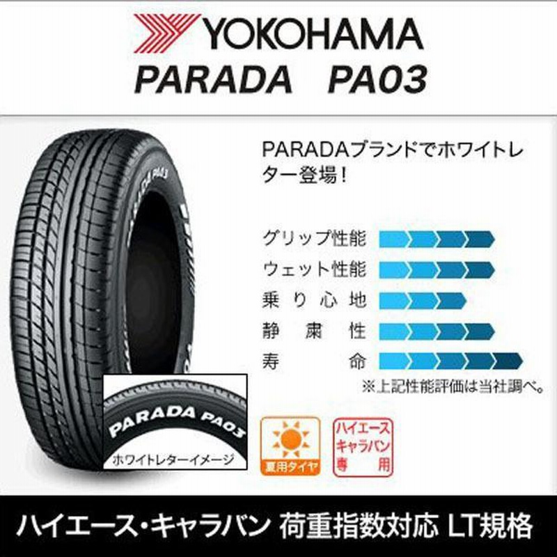 即納 新品 ホワイトレター 17インチ 200系 ハイエース レジアスエース タイヤホイールセット YOKOHAMA PARADA PA03  215/70R17 車検対応 | LINEショッピング