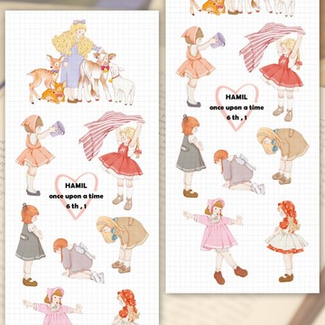 Once upon a time 6 ver1 PET (hamil) 復古女孩人物貼紙