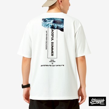 【StruggleGear】蔚藍海岸印花短TEE「白色」M~3XL｜官方旗艦店82408