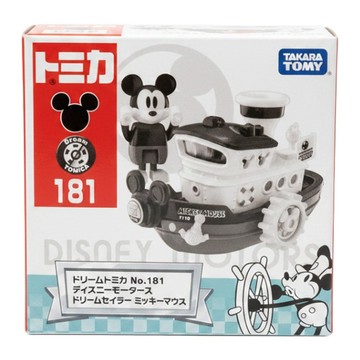 TOMICA DM 米奇黑白蒸汽船 附人偶  米奇黑白  外盒尺寸：8*8*4cm  1個