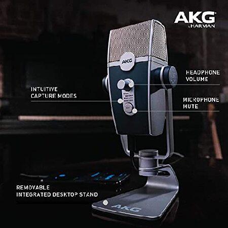 AKG Pro Audio Lyra Ultra-HD, Four Capsule, Multi-Capture Mode, USB-C Condenser Microphone for Recording and Streaming Bundle with Samson SR350 Headpho