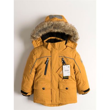 北歐外貿原單兒童滑雪服大毛領防風防水男童滑雪衣中小童戶外棉衣