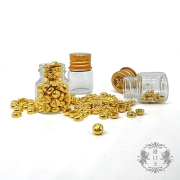 【港口王】純金9999小金豆 1錢(3.75g)   (贈金豆玻璃收藏)