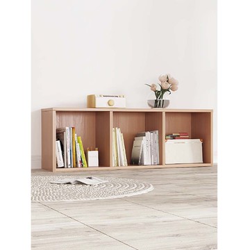 【樂樂】好好Q書架 木質兒童儲物單元格書櫃 一行三列-原木色無背板款(實木落地書架 自由組合 多格收納)一行三列-原木色帶背板款