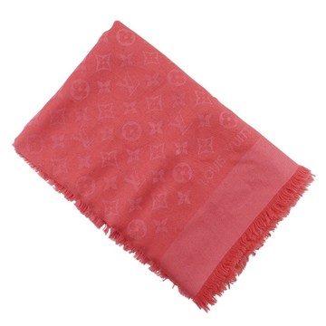 【日本直送】路易威登 LOUIS VUITTON Шоль・モノグラム (Shawl Monogram) 披肩 402336 絲綢×羊毛 紅色 女仕【二手品】