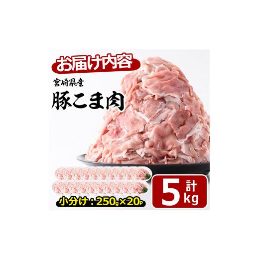 ふるさと納税 宮崎県 門川町 数量限定！宮崎県産豚こま切れ肉(計5kg・250g×20パック)便利で使いやすい小分け豚肉！1つ1つが使い切りサイズ！野菜炒…