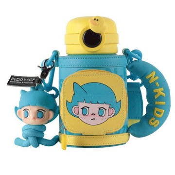 BEDDYBEAR 杯具熊 圈圈兒童保溫水壺 316不銹鋼  賽車手 綠色 + 黃色  1個  480ml