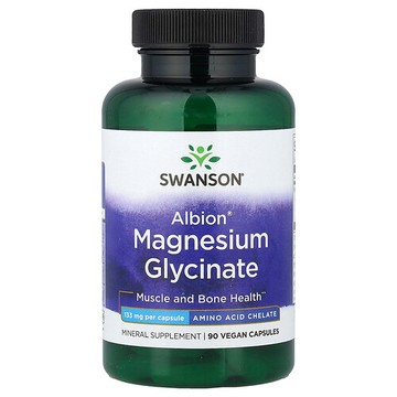 Swanson Vitamins, Albion®，甘氨酸鎂，133 毫克，90 粒全素膠囊