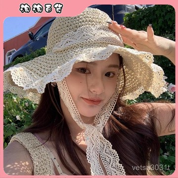 🔥臺灣出貨快🔥【3天內熱銷1747件】草帽女2024新款夏季鏤空草編帽出遊防曬帽子沙灘海邊大帽簷遮陽帽