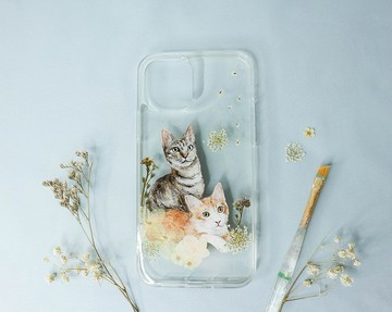 客製化手繪寵物押花手機殼 | 貓貓