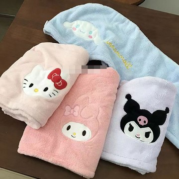 kitty乾髮帽 可愛卡通乾髮帽 庫洛米干發帽女ins風珊瑚絨吸水可愛干發帽速干家用包頭巾