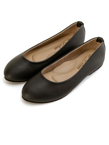 FM SHOES 圓頭平底包鞋 黑