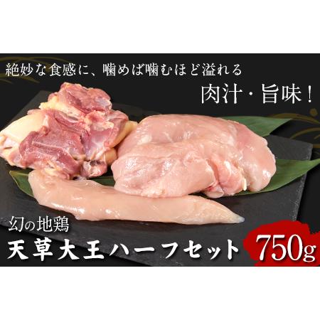 ふるさと納税 天草大王　ハーフセット《60日以内に順次出荷(土日祝除く)》約750gもも・むね・ささみ各1枚 熊本県産 あそ大王ファー.. 熊本県大津町