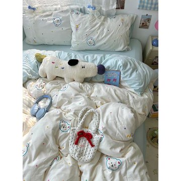 A類床上四件套全棉純棉2025新款被套床單被罩床品學生宿舍三件套4