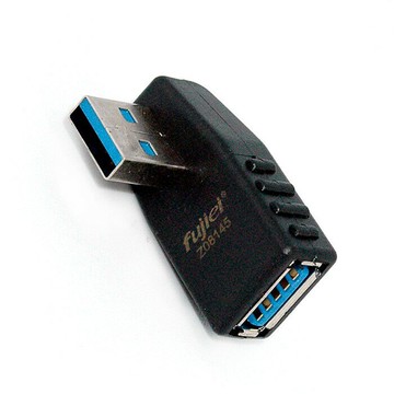 fujiei USB 3.0超高速轉接頭 A母A公90度左側彎轉頭