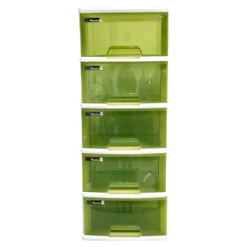 KEYWAY 聯府 Nice五層置物櫃 AU-52 95L  388 x 370 x 1000mm  棕綠色  1個