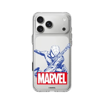 iPhone 17 Pro Max Clear Case（相機按鈕） 透明 - 迪士尼-漫威 Marvel - 蜘蛛人-漫威Logo版