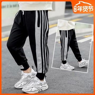 褲子春秋洋氣新款寶寶童褲小兒童休閑褲工裝褲男孩長褲1入