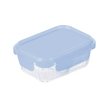 Wavelock系列分隔玻璃保鮮盒-長方形-620ml-寶寶藍