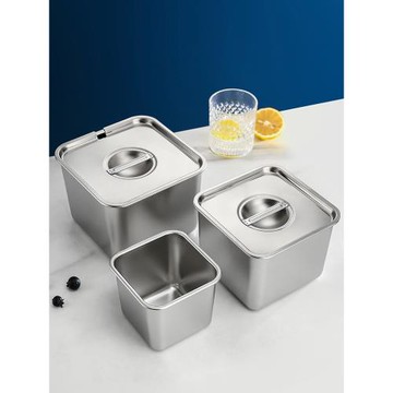 304不銹鋼果醬盆帶蓋四方盆商用廚房味盅調料佐料盆醬料盆調味罐