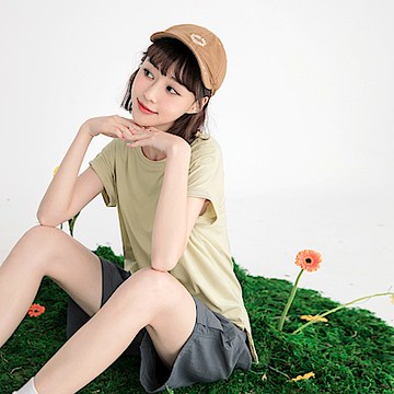 OB嚴選-清涼關係學．咖啡紗反褶袖前短後長T恤