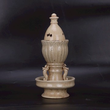 宋湘湖窯白釉龍紋鏤空香薰爐 仿古瓷器庫存舊貨收藏家居裝飾擺件