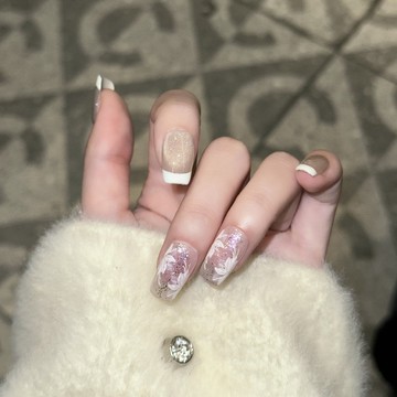 🎉Hannah🎉新品來襲【喵星法光】手工穿戴甲燈泡貓眼法式手繪高級感顯白美甲貼可拆卸IIK29