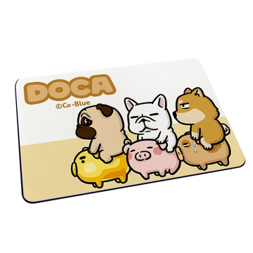 【Doca 豆卡頻道】軟式珪藻土吸水地墊-騎乘豬豬 （60x40x0.5cm） _廠商直送