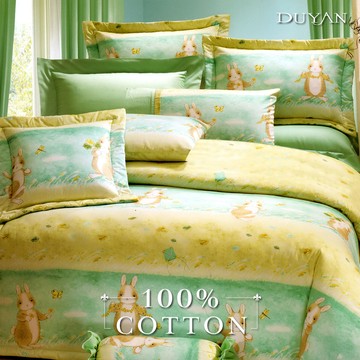 床罩組-雙人加大 / 精梳棉六件式 / 帕比兔 台灣製