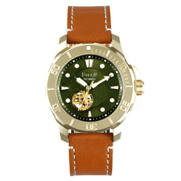 FIBER 法柏 (FB8016-18C) 海洋潛將系列機械潛水錶 鏤空綠/ 綠+金 43.7mm｜樂天全館特惠中★指定刷卡回饋10%