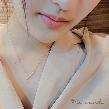 現貨商品【焦糖小姐 Ms caramelo】925純銀 一字鋯石項鍊