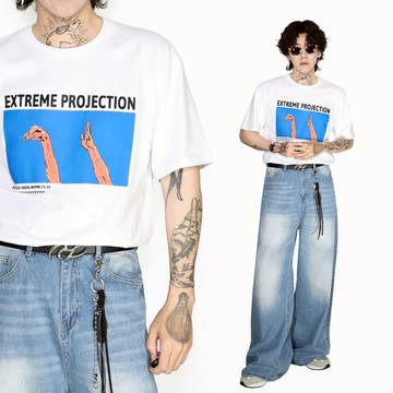 Clut感配色極限投影純棉短Tee