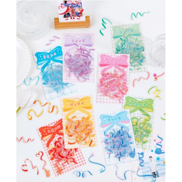 🍋檸檬青🍋 新款現貨特價售完無補心動絲帶屋系列8款40枚入防水貼紙手帳相冊明信片裝飾素材