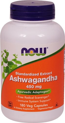 NOW Standardized Extract Ashwagandha 450 mg - 180 Veg Capsules