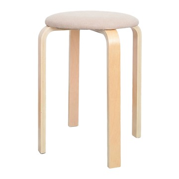 10X10 簡約原木布面椅凳  米色  1個