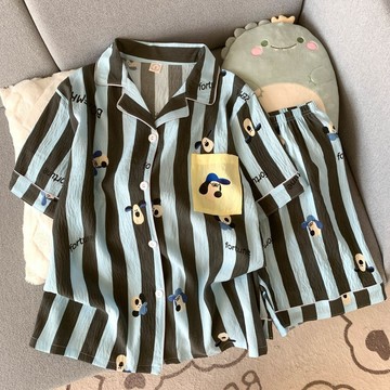 超舒服☁️夏天短袖短褲洋氣純棉睡衣女 學生家居服套裝 寬鬆休閒睡衣 可外穿 兩件套睡衣 居家服