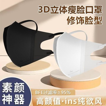 桃園出貨✨【COSER版】COS3d立體口罩顯臉小黑白一次性口罩2025新款男女通用