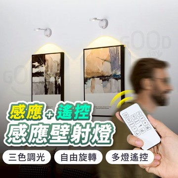 【Gooday🌟三色升級款】遙控 led 壁燈 投射燈 射燈 壁掛燈 走廊燈 樓梯燈 玄關燈 掛畫燈 展示燈 展示櫃燈
