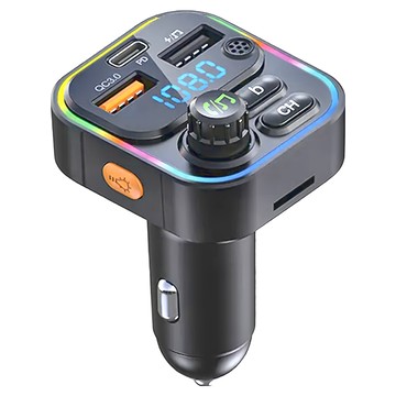 HONG JIN 宏晉 多功能車用藍牙播放器 5 x 4.5 x 8 cm 12V-24V汽車適用  C17  黑色