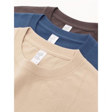 210g純棉打底衫男美式復古基礎款內搭短袖男士青年夏季純色t恤女