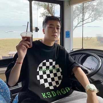 【MLM】潮流  超火 圓領格子棋盤印花短袖 簡約百搭 夏季短袖