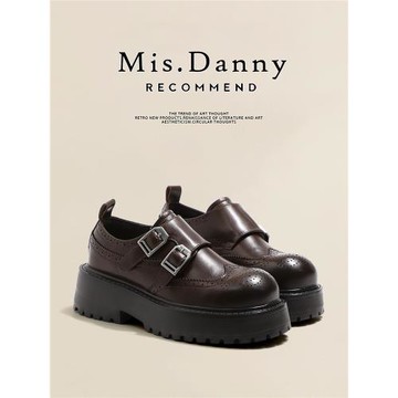 與愛私奔~英倫復古樂福鞋女2025春秋新款厚底增高休閑百搭小皮鞋