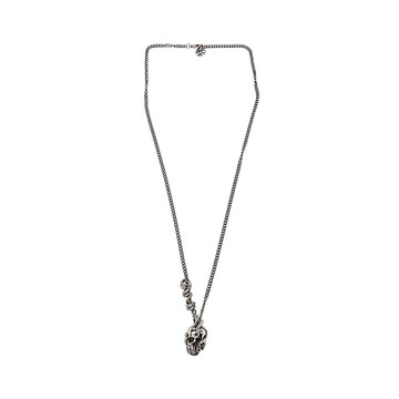 Alexander Mcqueen - Silver-tone Brass Skull And Snake Necklace