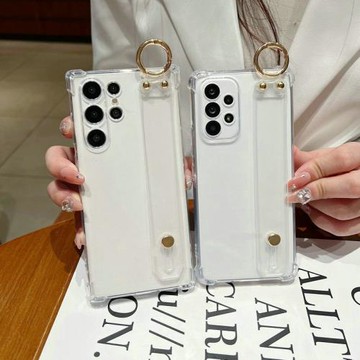 透明腕帶適用三星s25手機殼s23/s24+硅膠s25ultra防摔軟殼s22u/s24ultra簡約s23u保護套s24FE/s23FE/note20U