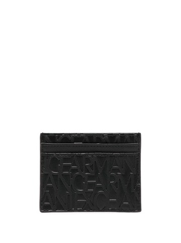 Armani Exchange - debossed-logo leather cardholder - men - Calf Leather - One Size - Black