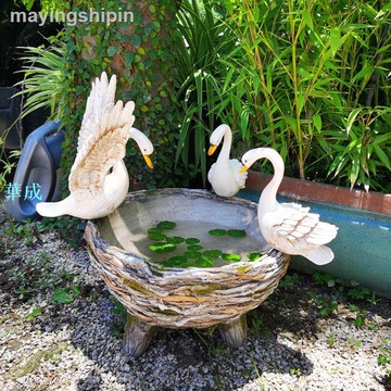 創意銅錢草水培花盆個性陽臺裝飾花園庭院佈置歐式水養石頭盆養魚