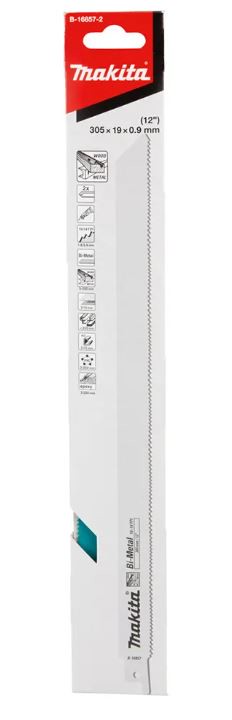MAKITA 牧田 軍刀鋸片 B-16857 長度 12吋 300mm 5片 複合金屬 適用 金屬 管材 型材 嵌釘板 鋁材 塑膠 玻璃纖維 木材 瑞士製