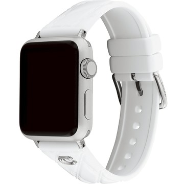 COACH Apple Watch 錶帶 38/40/41mm適用 白色菱格紋矽膠錶帶 520快樂 送禮 禮物(不含手錶