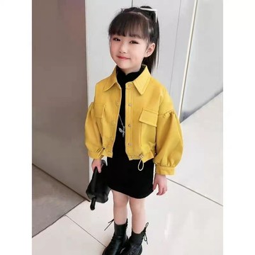Mimo⭐女童皮衣外套春秋裝新款洋氣兒童秋冬上衣中大童蝙蝠袖夾剋衫